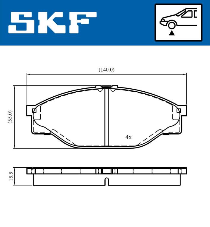 Jogo de 4 pastilhas de travão SKF ref. VKBP 80716